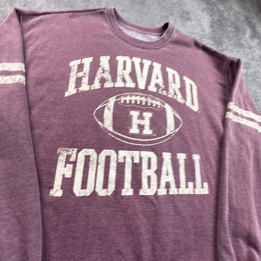 Harvard University Football Sweatshirt Men's L Crimson Red Fleece College NCAA - Picture 3 of 6